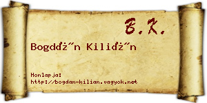Bogdán Kilián névjegykártya